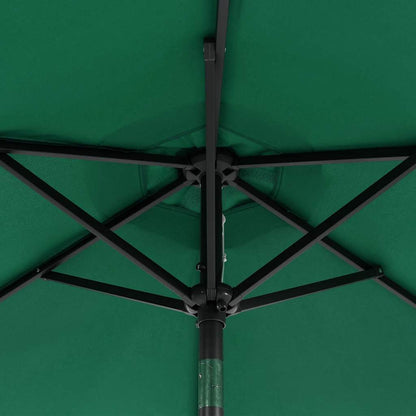 Sonnenschirm mit LED und Stahlmast Weiß 225x225x212 cm