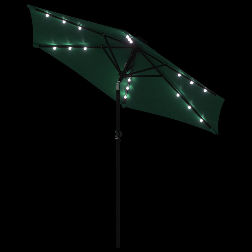 Sonnenschirm mit LED und Stahlmast Weiß 225x225x212 cm