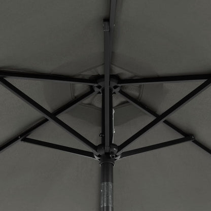 Sonnenschirm mit LED und Stahlmast Weiß 225x225x212 cm