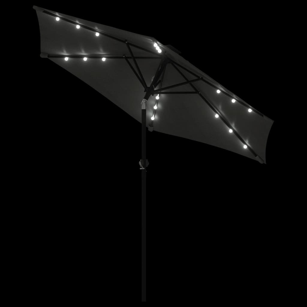 Sonnenschirm mit LED und Stahlmast Weiß 225x225x212 cm