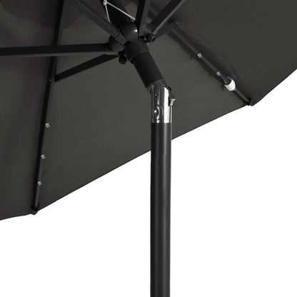 Sonnenschirm mit LED und Stahlmast Weiß 225x225x212 cm