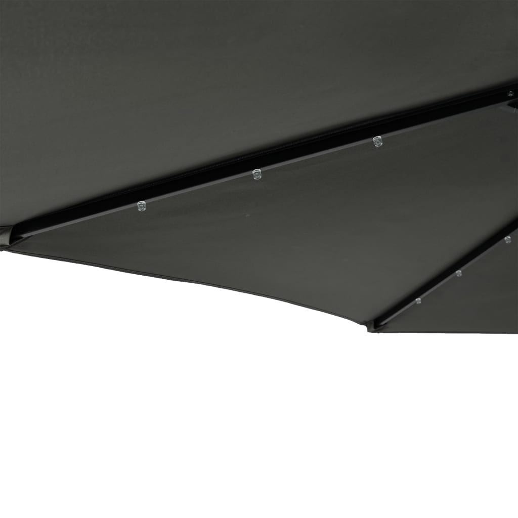Sonnenschirm mit LED und Stahlmast Weiß 225x225x212 cm