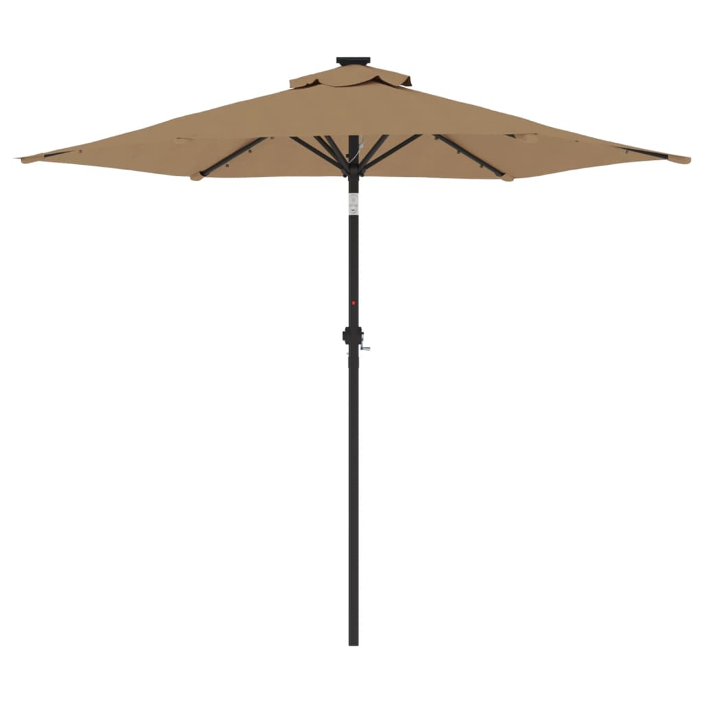 Sonnenschirm mit LED und Stahlmast Weiß 225x225x212 cm