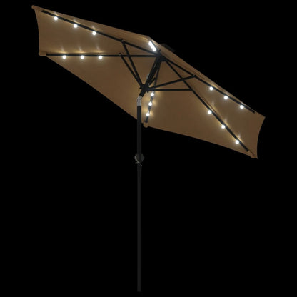Sonnenschirm mit LED und Stahlmast Weiß 225x225x212 cm