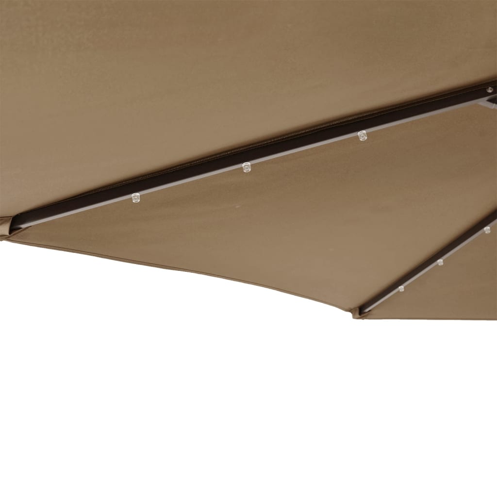 Sonnenschirm mit LED und Stahlmast Weiß 225x225x212 cm