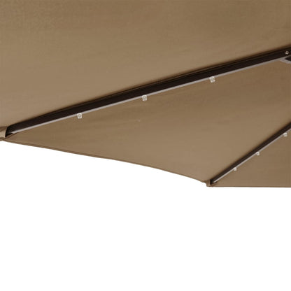 Sonnenschirm mit LED und Stahlmast Weiß 225x225x212 cm
