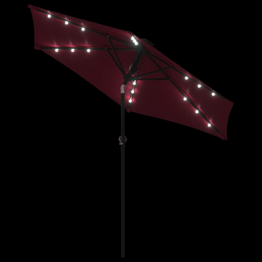 Sonnenschirm mit LED und Stahlmast Weiß 225x225x212 cm