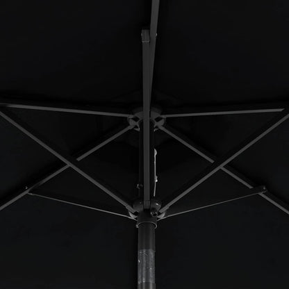Sonnenschirm mit LED und Stahlmast Weiß 225x225x212 cm