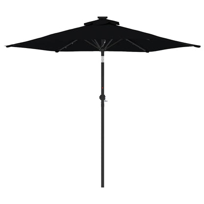 Sonnenschirm mit LED und Stahlmast Weiß 225x225x212 cm
