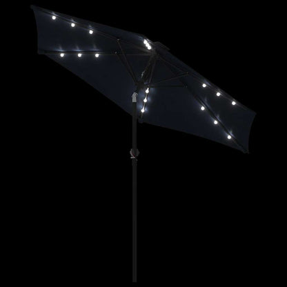 Sonnenschirm mit LED und Stahlmast Weiß 225x225x212 cm