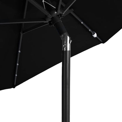 Sonnenschirm mit LED und Stahlmast Weiß 225x225x212 cm