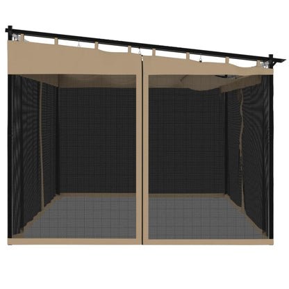 Pavillon mit Netzwänden Creme 4x3 m Stahl