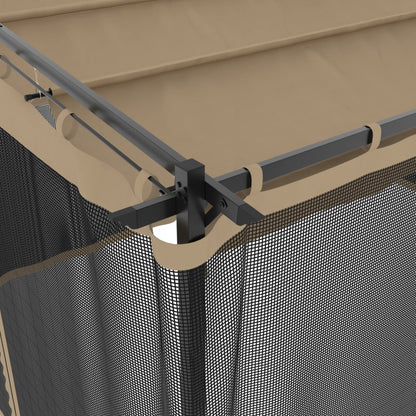 Pavillon mit Netzwänden Creme 4x3 m Stahl