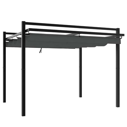 Gartenpavillon mit ausziehbarem Dach Creme 3x3 m Aluminium