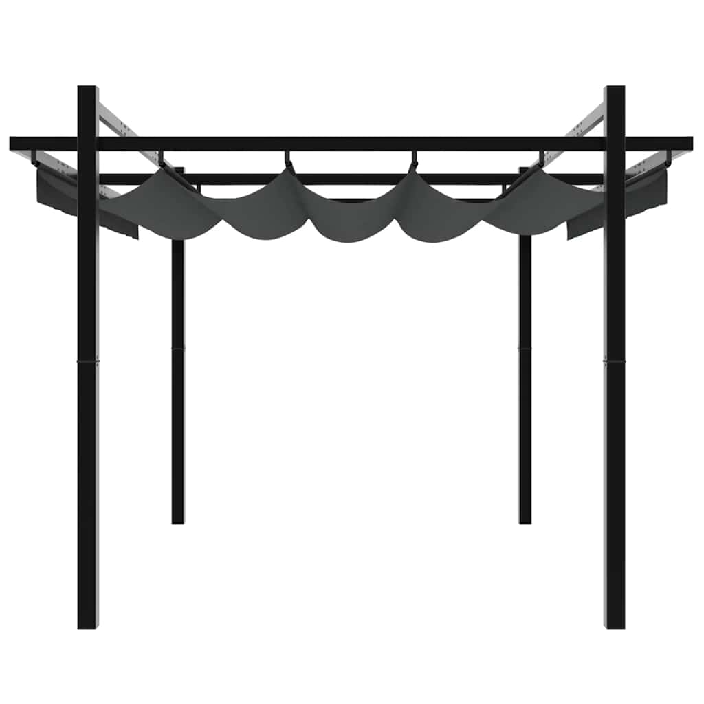 Gartenpavillon mit ausziehbarem Dach Creme 3x3 m Aluminium