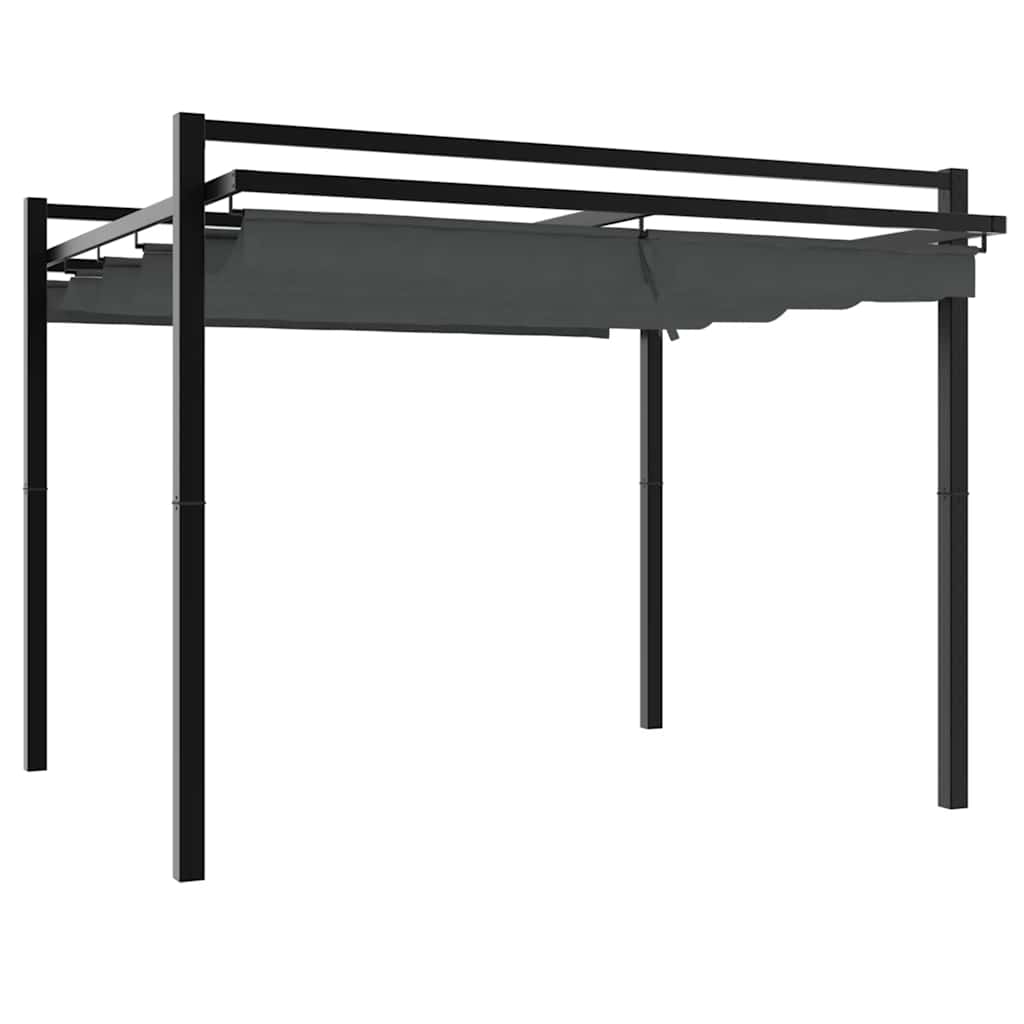 Gartenpavillon mit ausziehbarem Dach Creme 3x3 m Aluminium