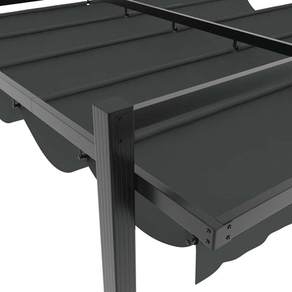 Gartenpavillon mit ausziehbarem Dach Creme 3x3 m Aluminium