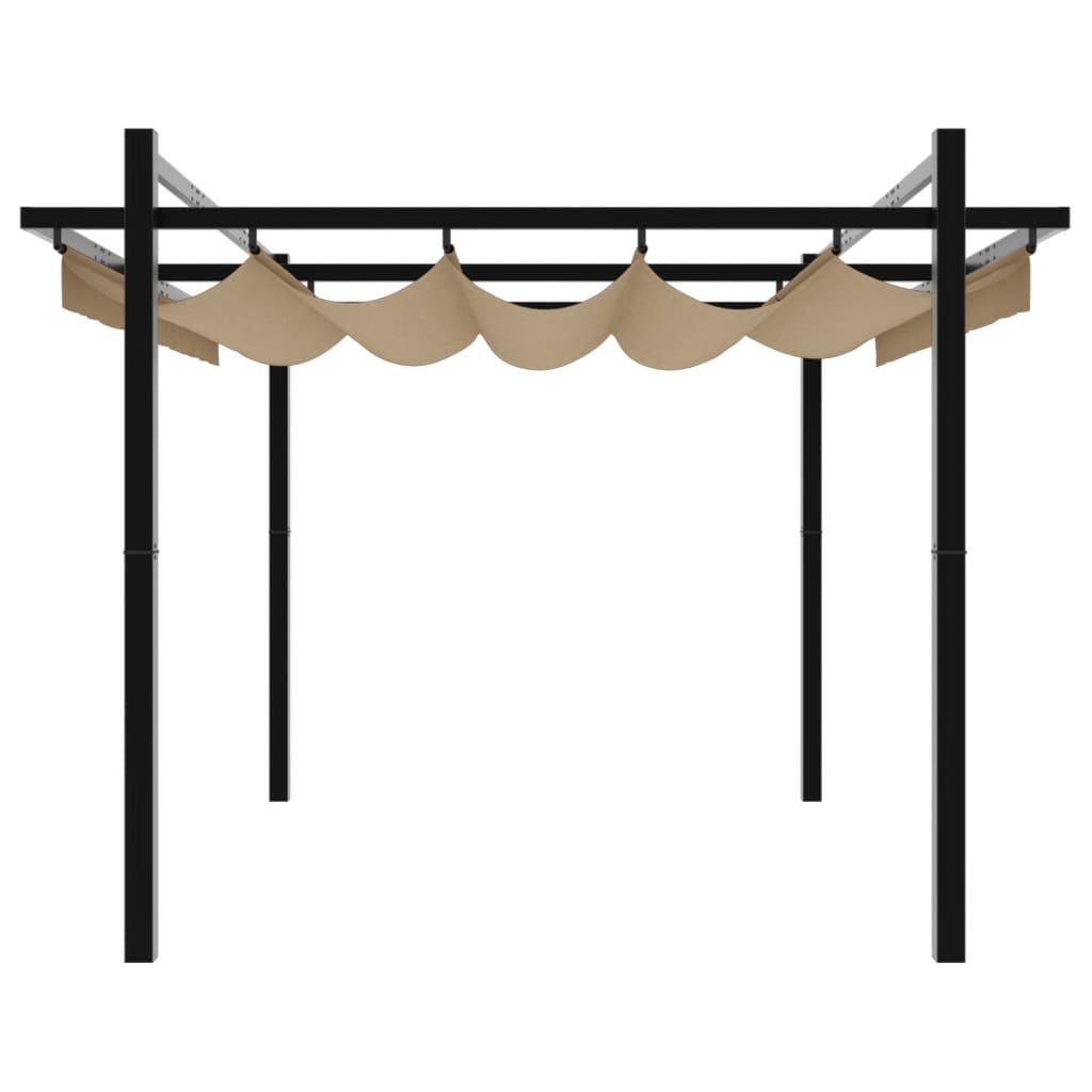 Gartenpavillon mit ausziehbarem Dach Creme 3x3 m Aluminium