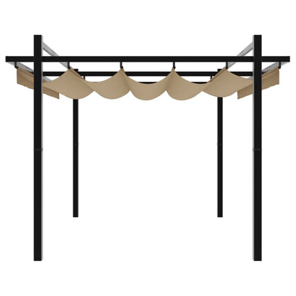 Gartenpavillon mit ausziehbarem Dach Creme 3x3 m Aluminium