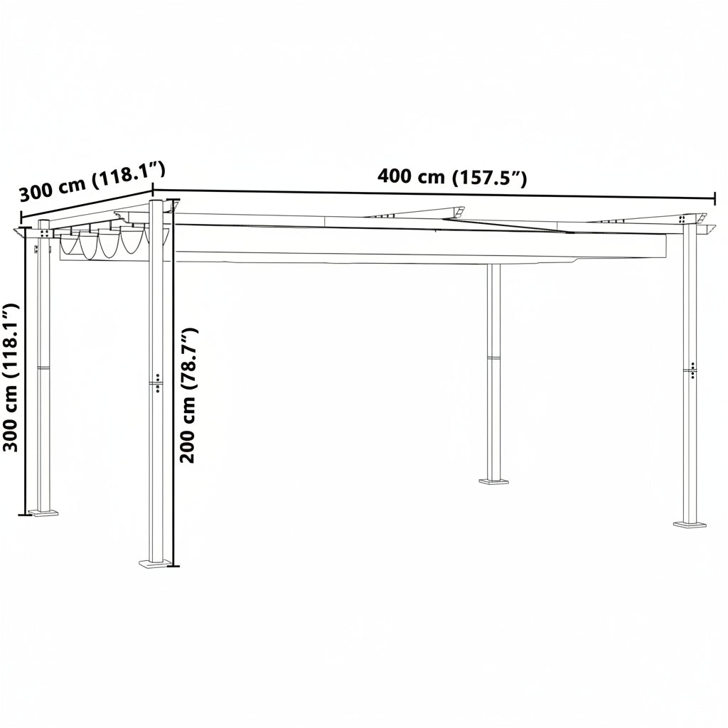 Pavillon Creme 400 x 300 x 200 cm Polyester