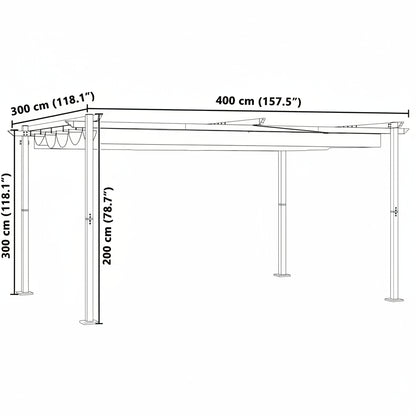 Pavillon Creme 400 x 300 x 200 cm Polyester