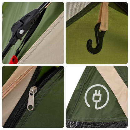 Kuppel-Campingzelt 5 Personen Weiß Verdunkelt Quick Release