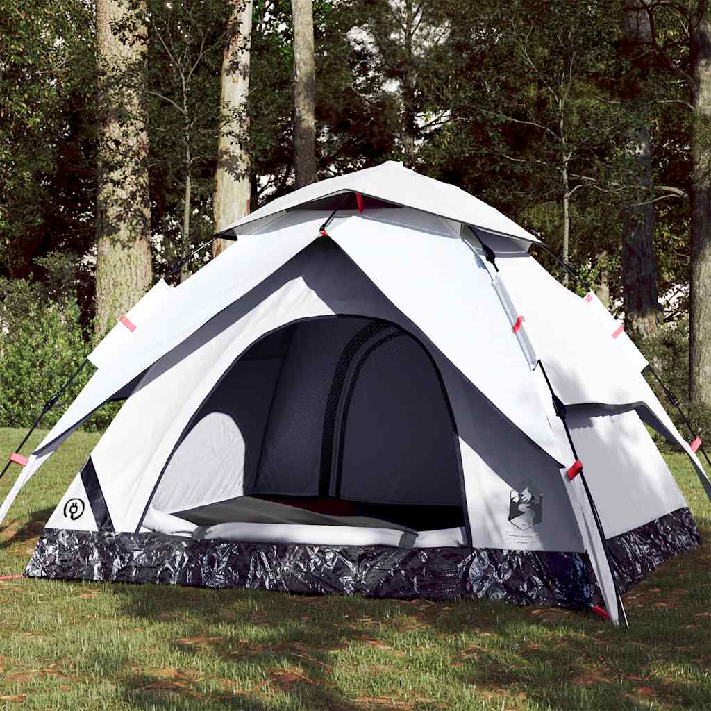 Kuppel-Campingzelt 5 Personen Weiß Verdunkelt Quick Release