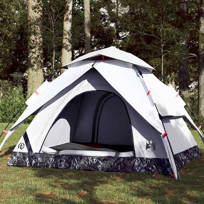 Kuppel-Campingzelt 5 Personen Weiß Verdunkelt Quick Release