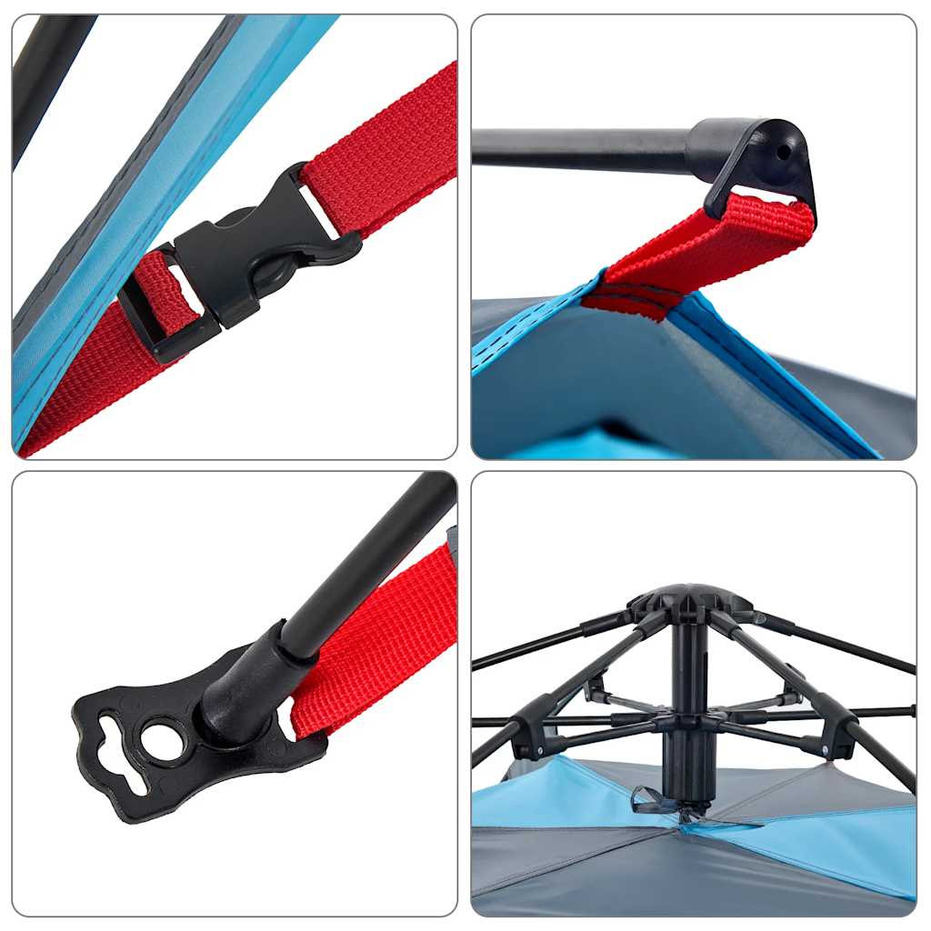 Kuppel-Campingzelt 5 Personen Weiß Verdunkelt Quick Release