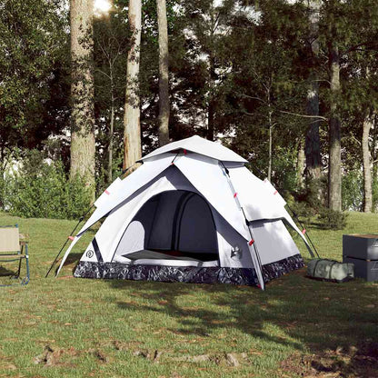 Kuppel-Campingzelt 5 Personen Weiß Verdunkelt Quick Release