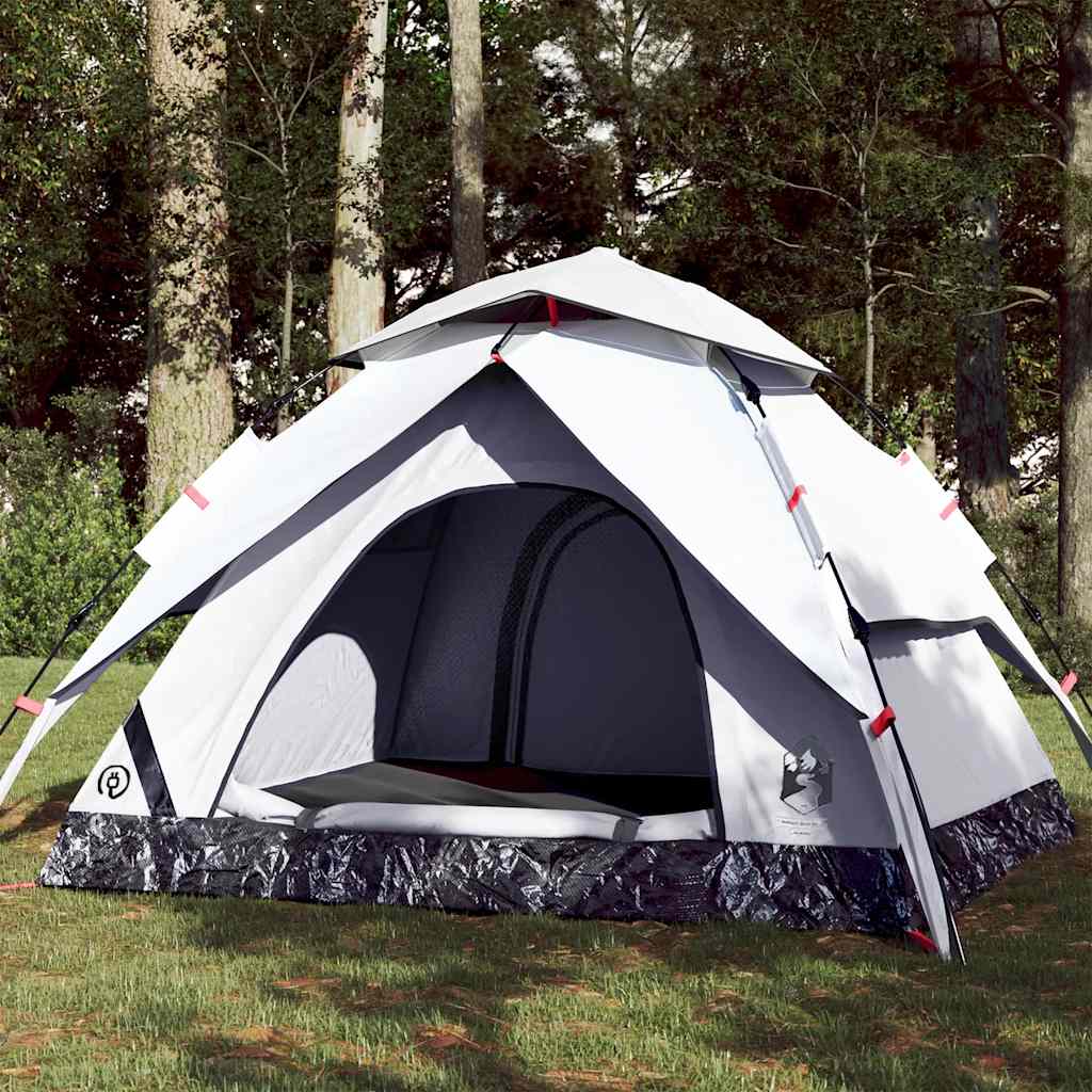 Kuppel-Campingzelt 5 Personen Weiß Verdunkelt Quick Release