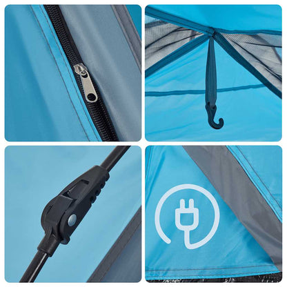 Kuppel-Campingzelt 5 Personen Weiß Verdunkelt Quick Release