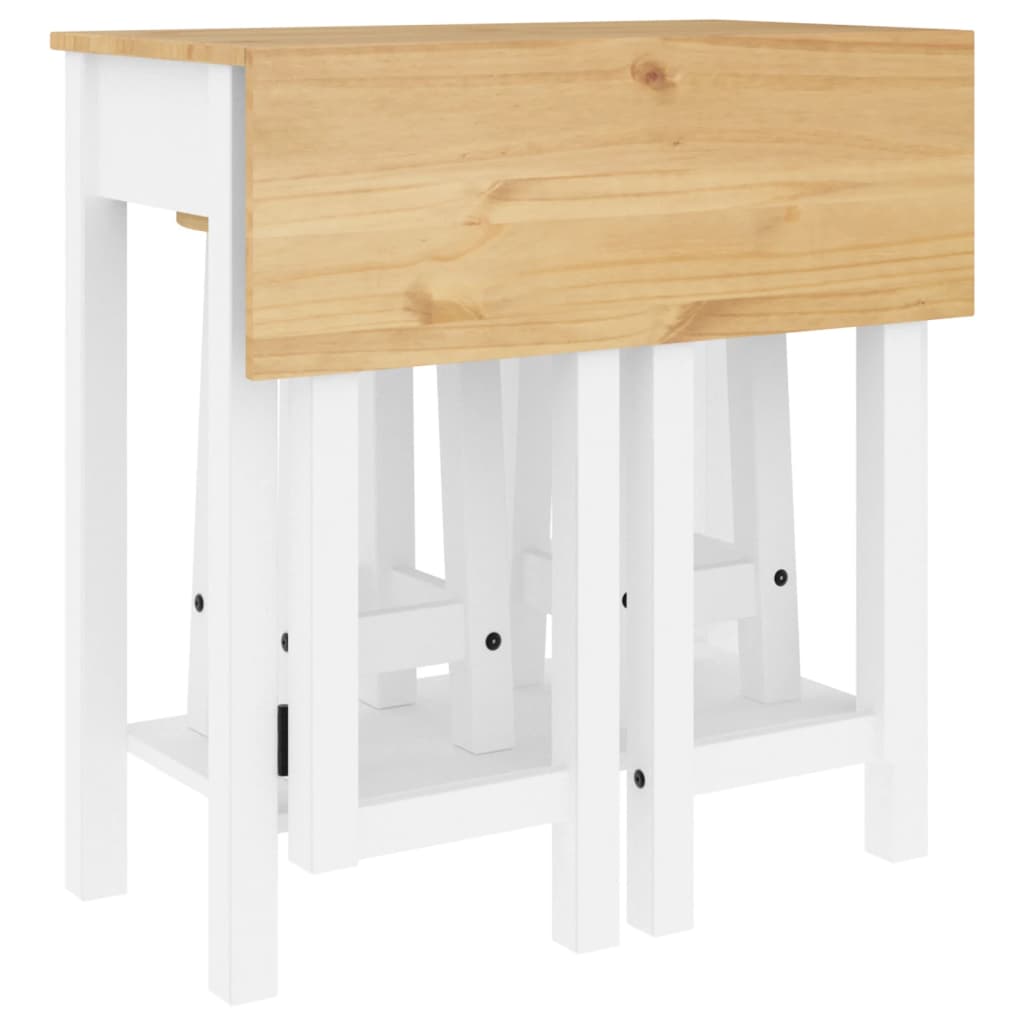 3-Tlg. Bar-Set Massivholz Kiefer Weiß