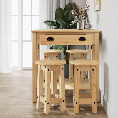 5-Tlg. Bar-Set Massivholz Kiefer Braun