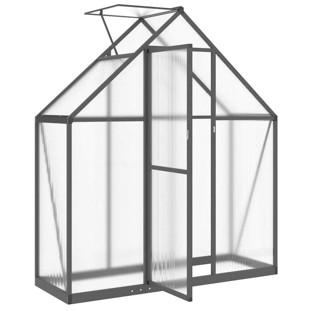 Gewächshaus mit Fundamentrahmen Silbern 169x58x195cm Aluminimum