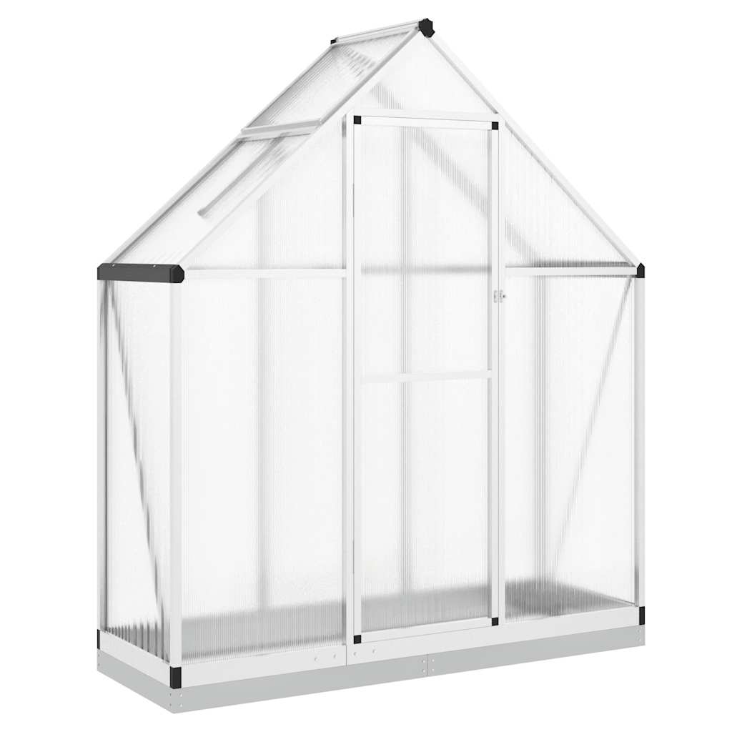 Gewächshaus mit Fundamentrahmen Silbern 169x58x195cm Aluminimum