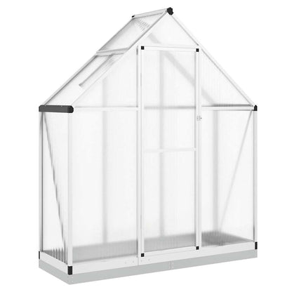 Gewächshaus mit Fundamentrahmen Silbern 169x58x195cm Aluminimum