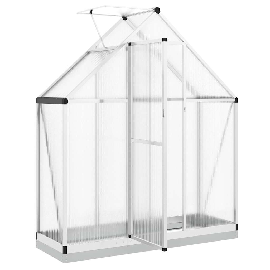 Gewächshaus mit Fundamentrahmen Silbern 169x58x195cm Aluminimum