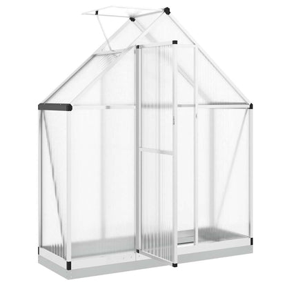 Gewächshaus mit Fundamentrahmen Silbern 169x58x195cm Aluminimum