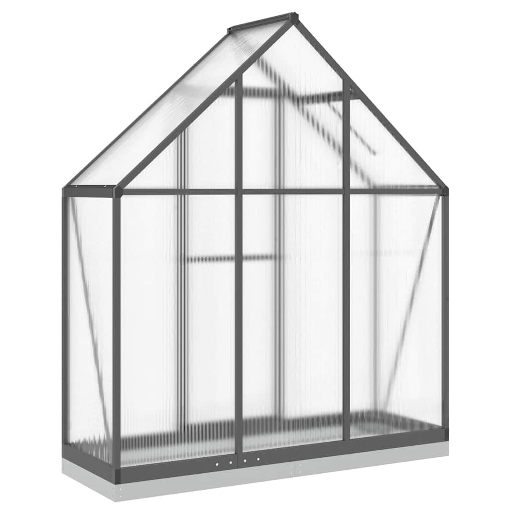 Gewächshaus mit Fundamentrahmen Silbern 169x58x195cm Aluminimum