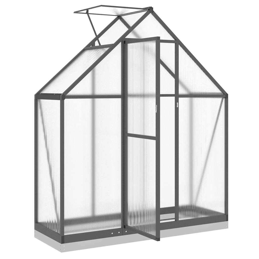 Gewächshaus mit Fundamentrahmen Silbern 169x58x195cm Aluminimum