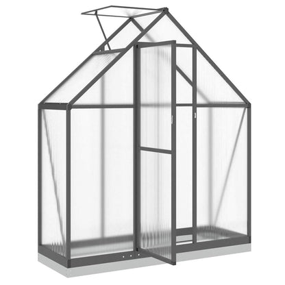 Gewächshaus mit Fundamentrahmen Silbern 169x58x195cm Aluminimum