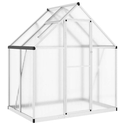 Gewächshaus mit Fundamentrahmen Silbern 169x58x195cm Aluminimum