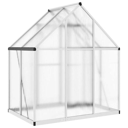 Gewächshaus mit Fundamentrahmen Silbern 169x58x195cm Aluminimum