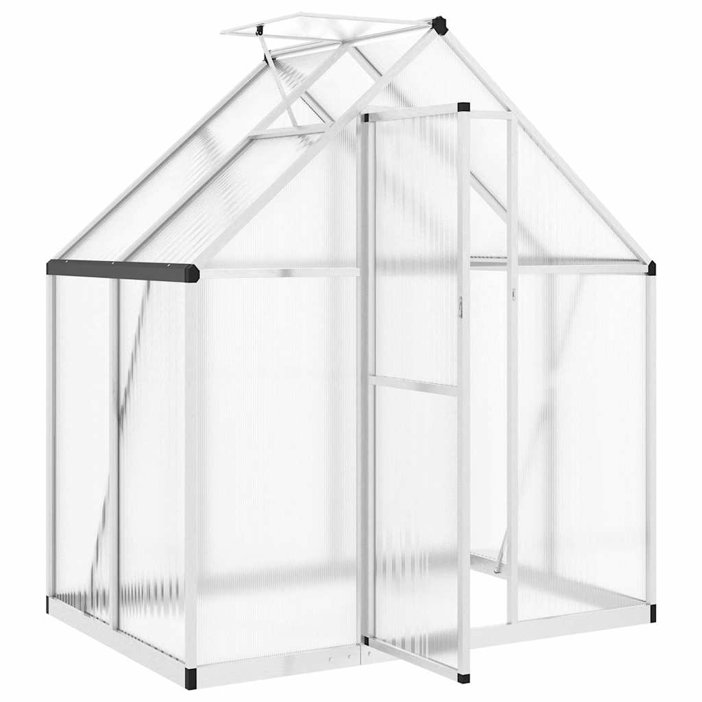 Gewächshaus mit Fundamentrahmen Silbern 169x58x195cm Aluminimum