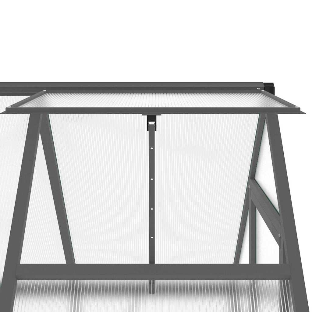 Gewächshaus mit Fundamentrahmen Silbern 169x58x195cm Aluminimum