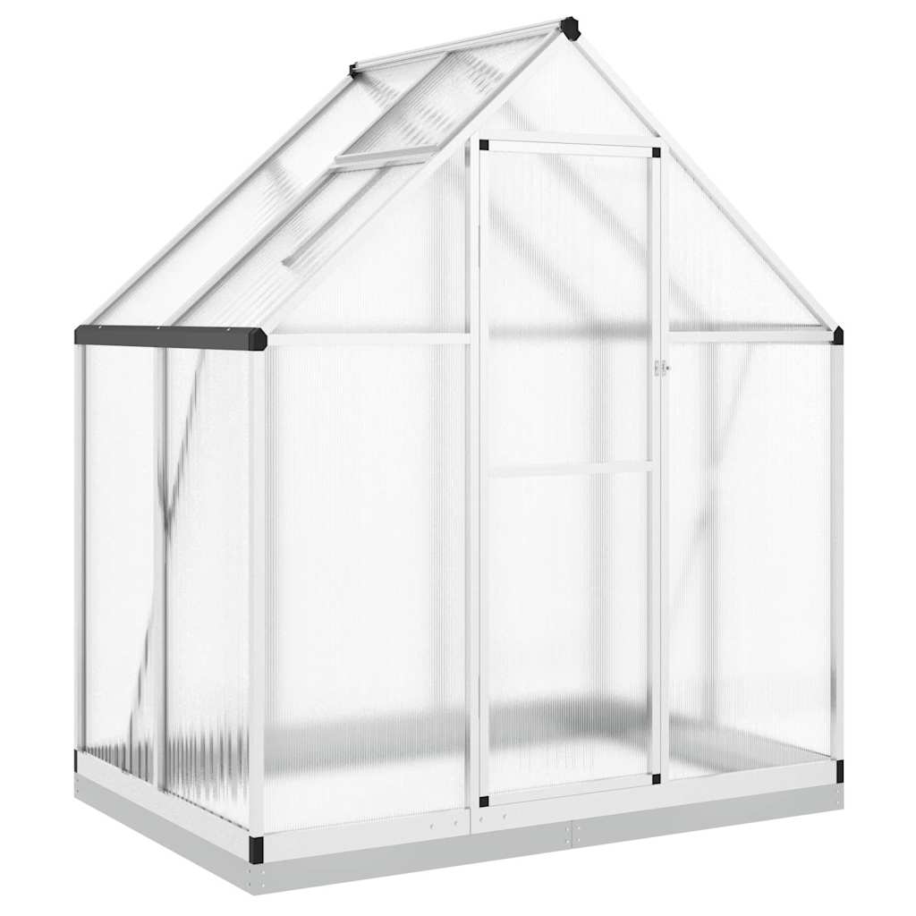 Gewächshaus mit Fundamentrahmen Silbern 169x58x195cm Aluminimum