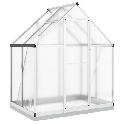 Gewächshaus mit Fundamentrahmen Silbern 169x58x195cm Aluminimum