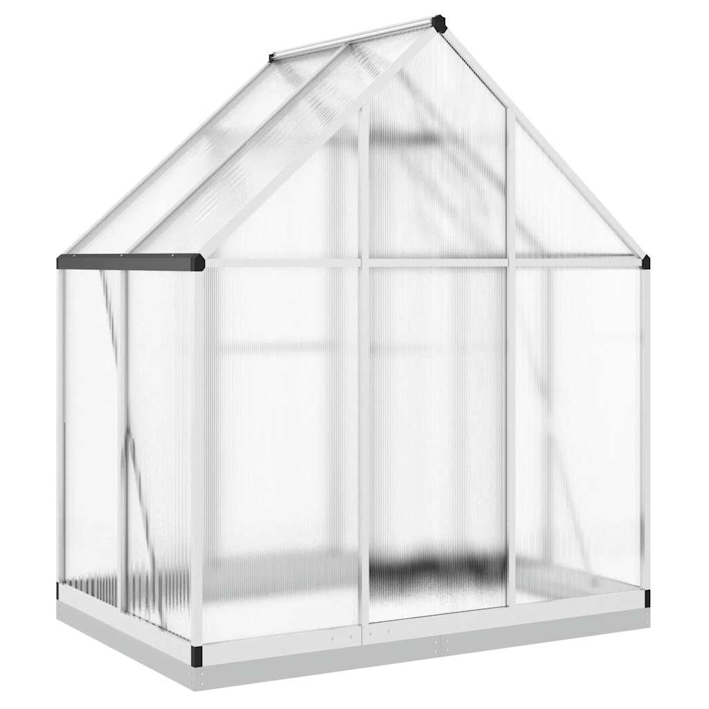 Gewächshaus mit Fundamentrahmen Silbern 169x58x195cm Aluminimum