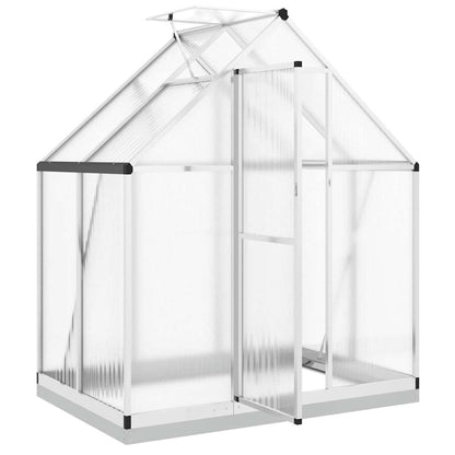 Gewächshaus mit Fundamentrahmen Silbern 169x58x195cm Aluminimum